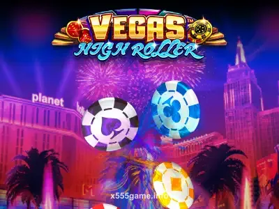 Vegas High Roller slot game with luxury gold and casino chips